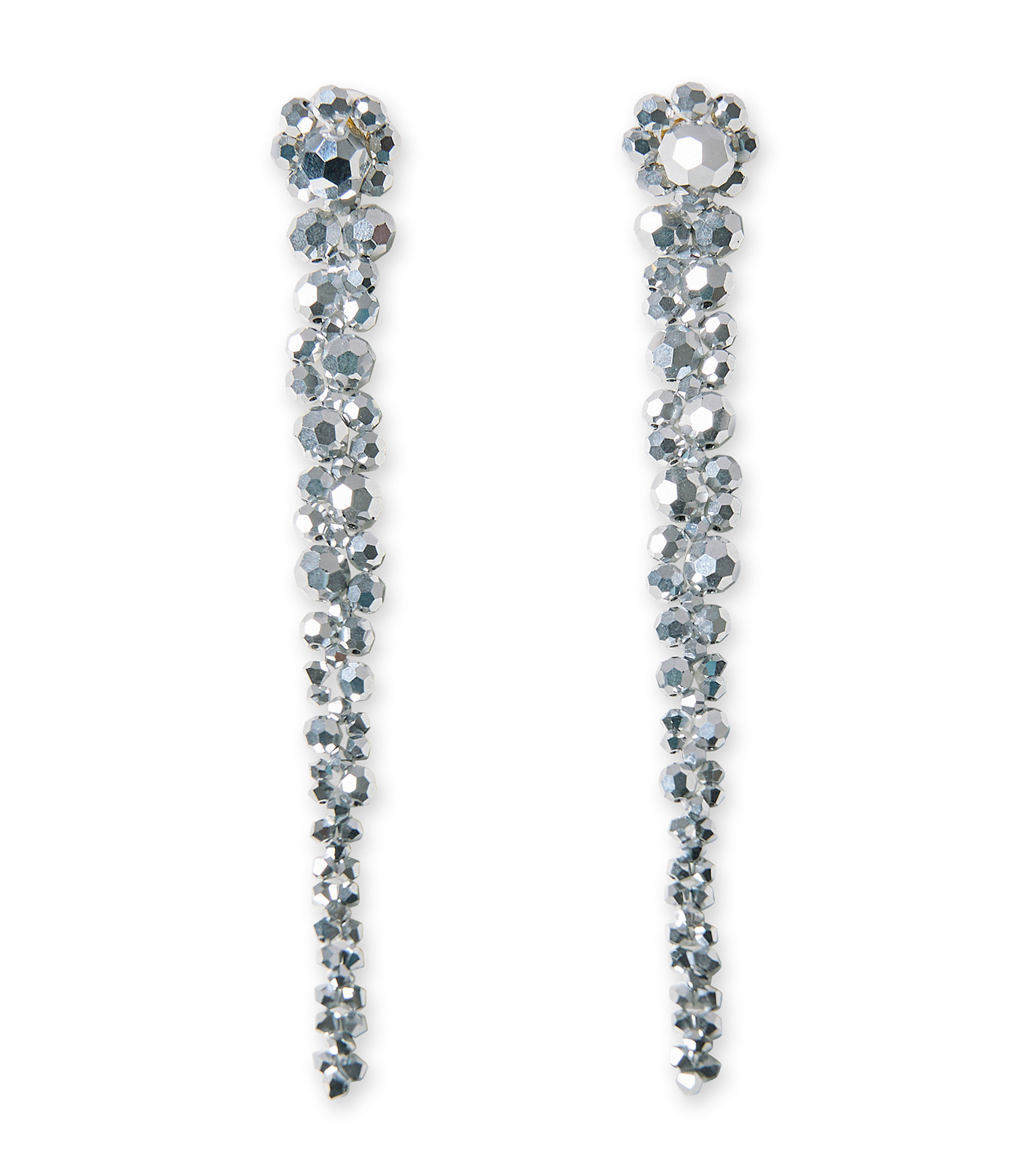 Simone Rocha シルバー Drip ピアス Drip crystal-embellished drop earrings in silver - Simone