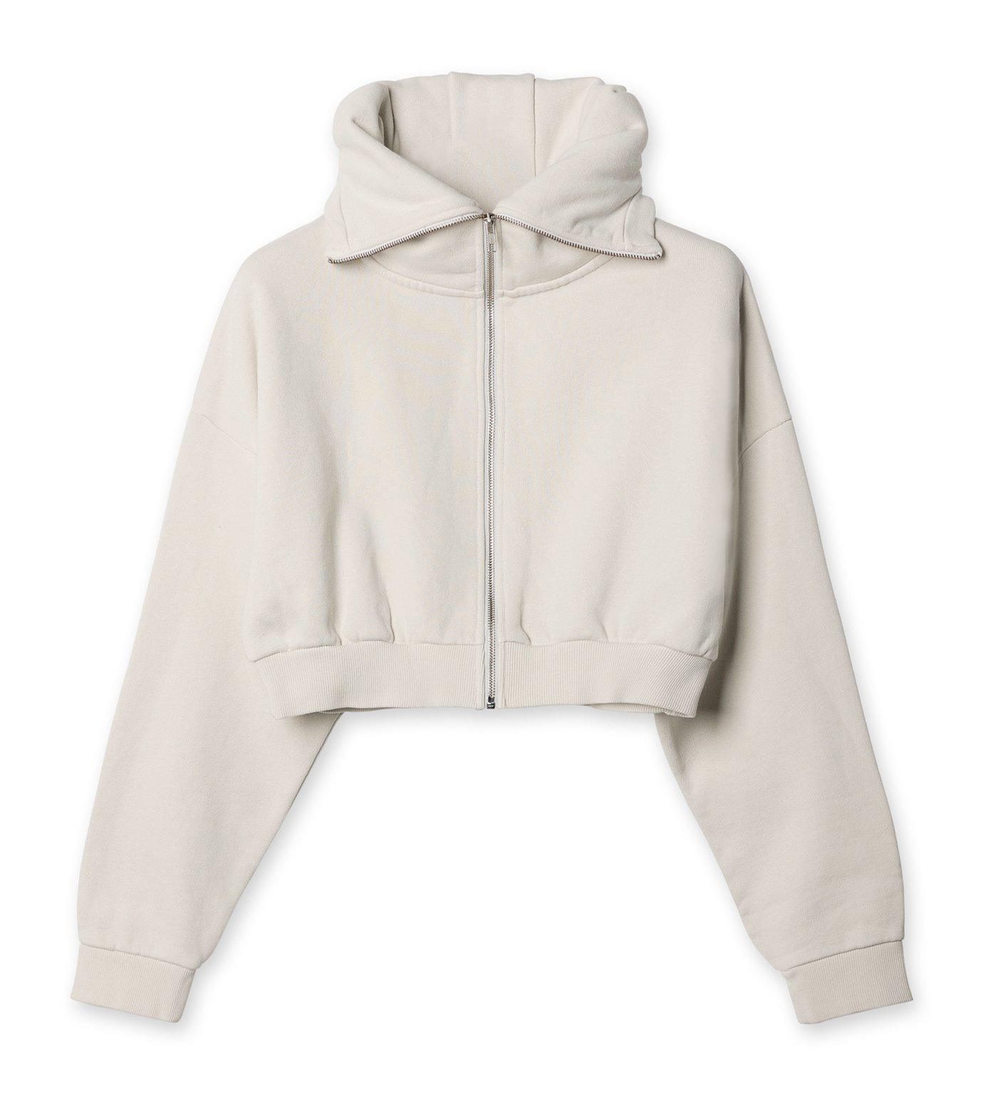 エンタイアスタジオ - ENTIRE STUDIOS | CROPPED FULL ZIP-White-Sの