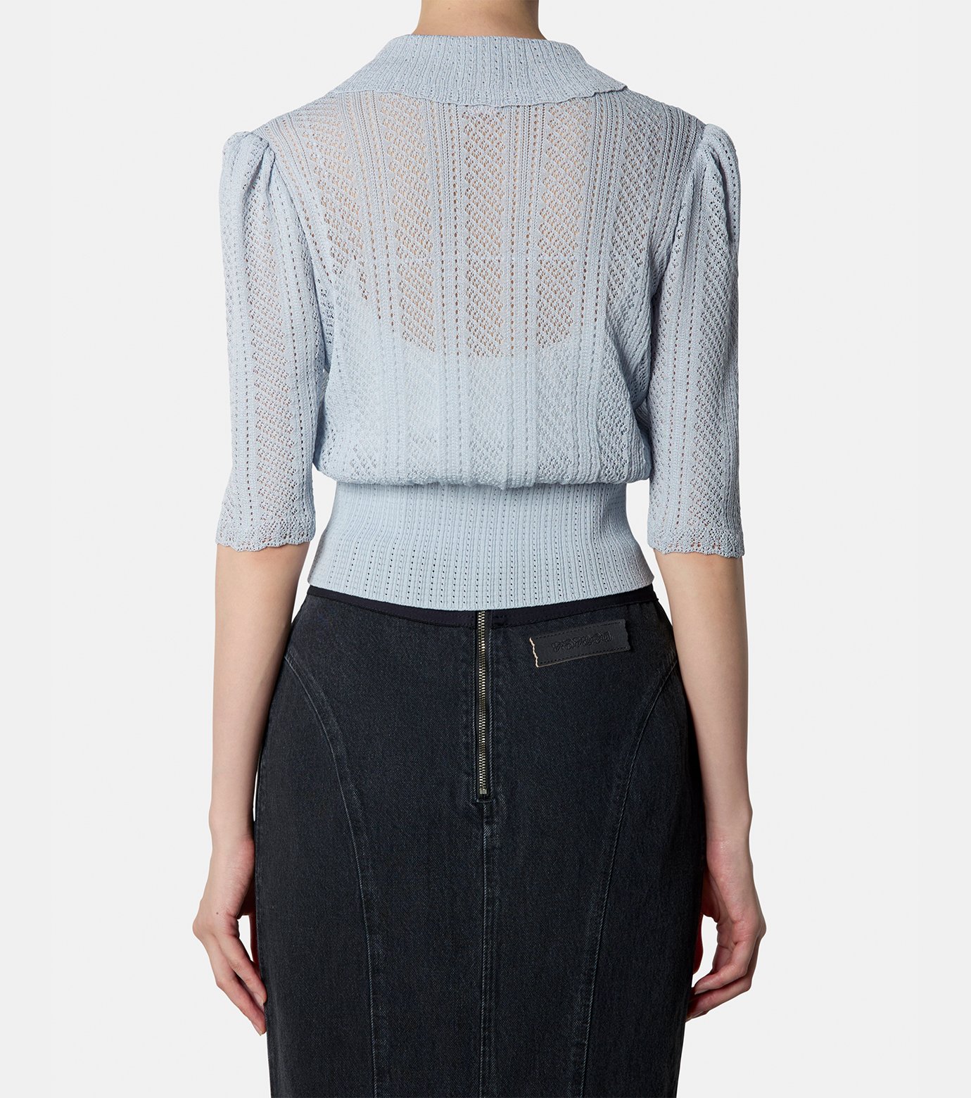 トップス fetico LACE KNIT SHORT-SLEEVED CARDIGAN LACE KNIT SHORT-SLEEVED CARDIGAN(1 OFF WHITE): FETICO