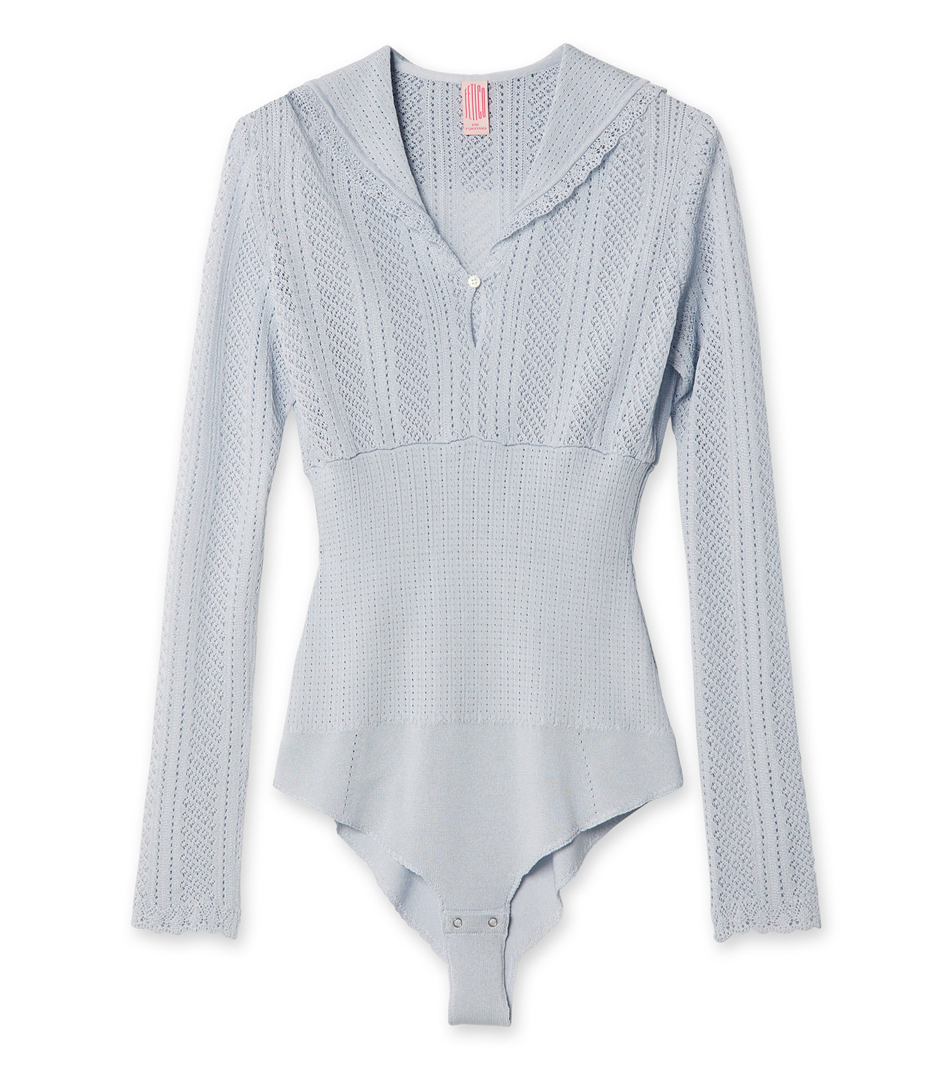 完売間近！【FETICO】LACE KNIT SAILOR COLLAR BODYSUIT フェティコ - FETICO | Lace Knit Sailor Collar Bodysuit-Light
