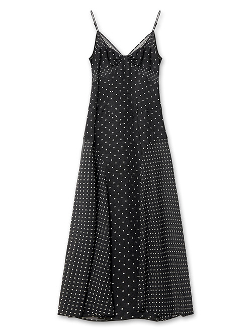フェティコ - FETICO | Sheer Combined Slip Dress-Black-1の