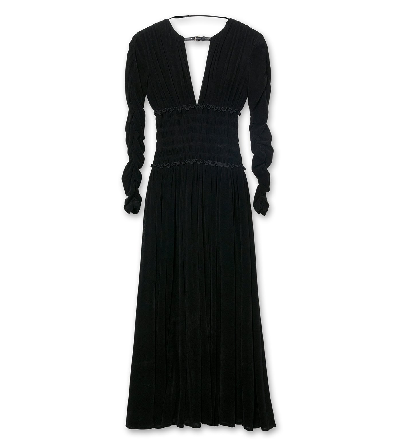 フェティコ - FETICO | Velvet Tulle Shirring Dress-Black-36の通販
