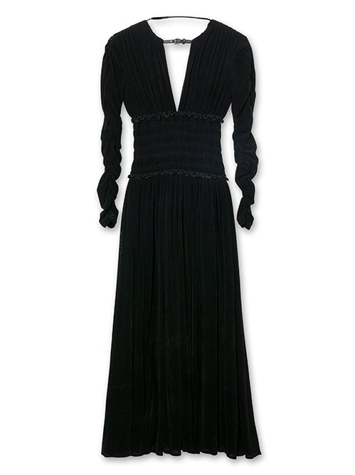 フェティコ - FETICO | Velvet Tulle Shirring Dress-Black-36の通販