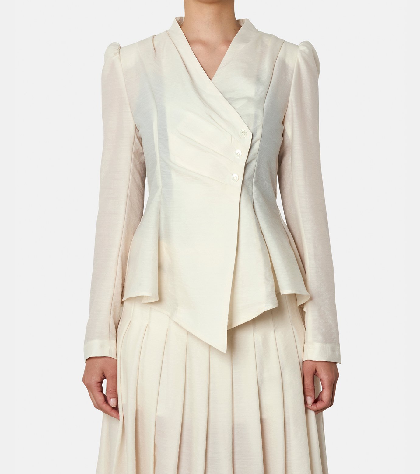 フェティコ - FETICO | Draped Wrap Jacket-Off White-36の通販