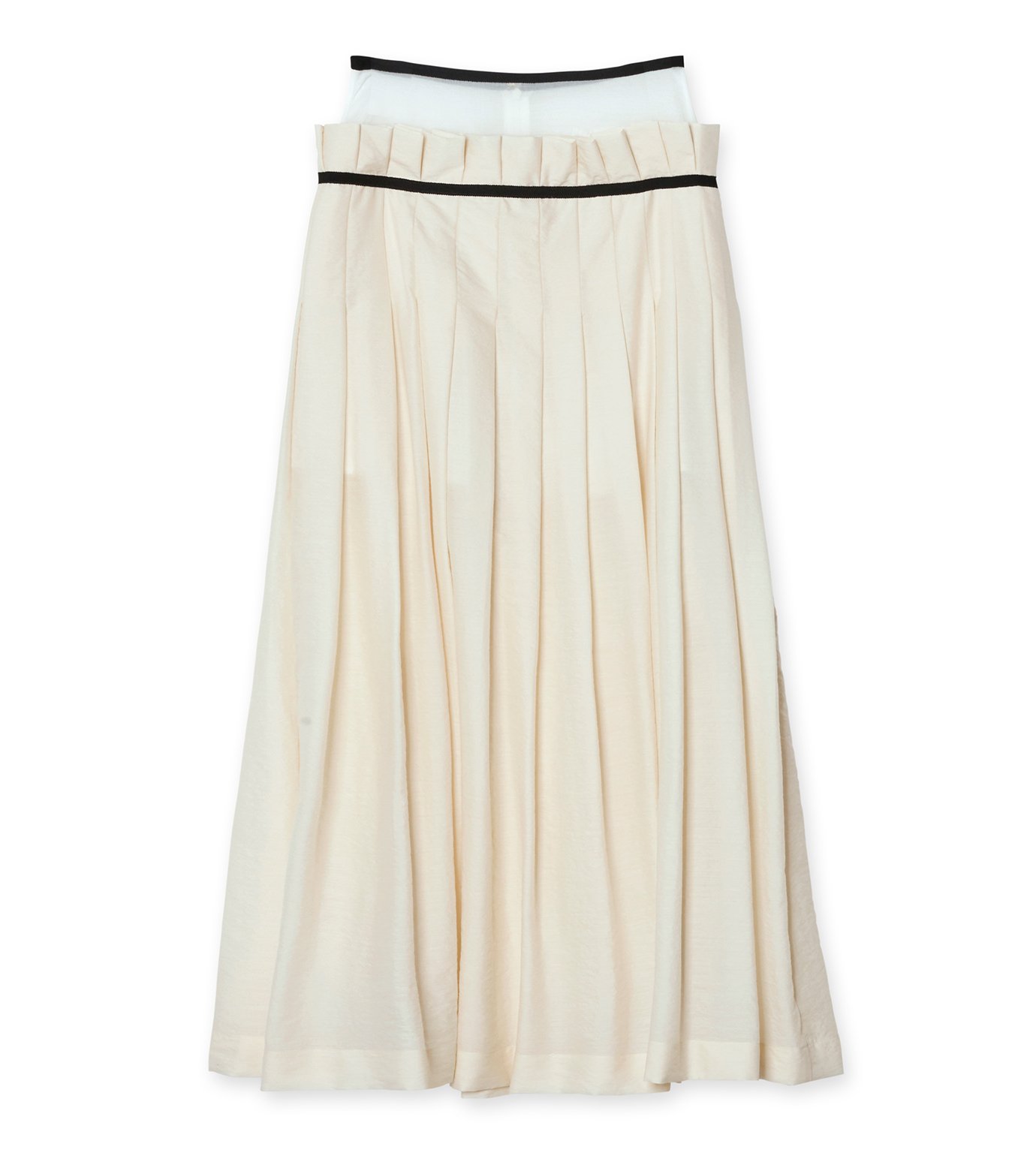 フェティコ - FETICO | Pleated Maxi Skirt-Off White-36の通販