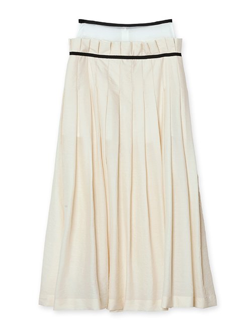 フェティコ - FETICO | Pleated Maxi Skirt-Off White-34の通販