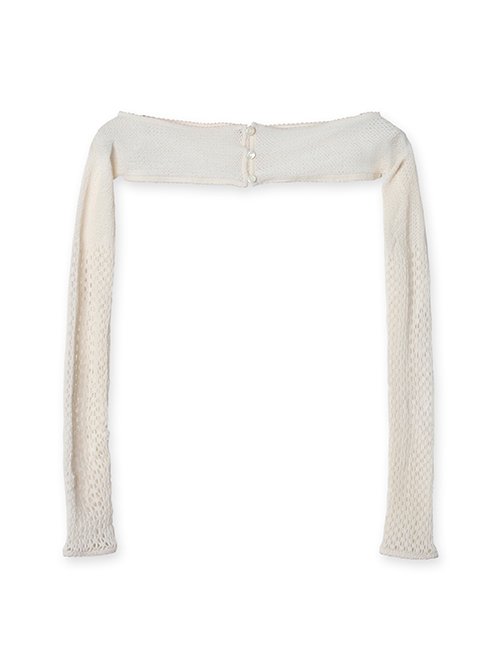 フェティコ - FETICO | Raschel Lace Knit Cropped Bolero-Off