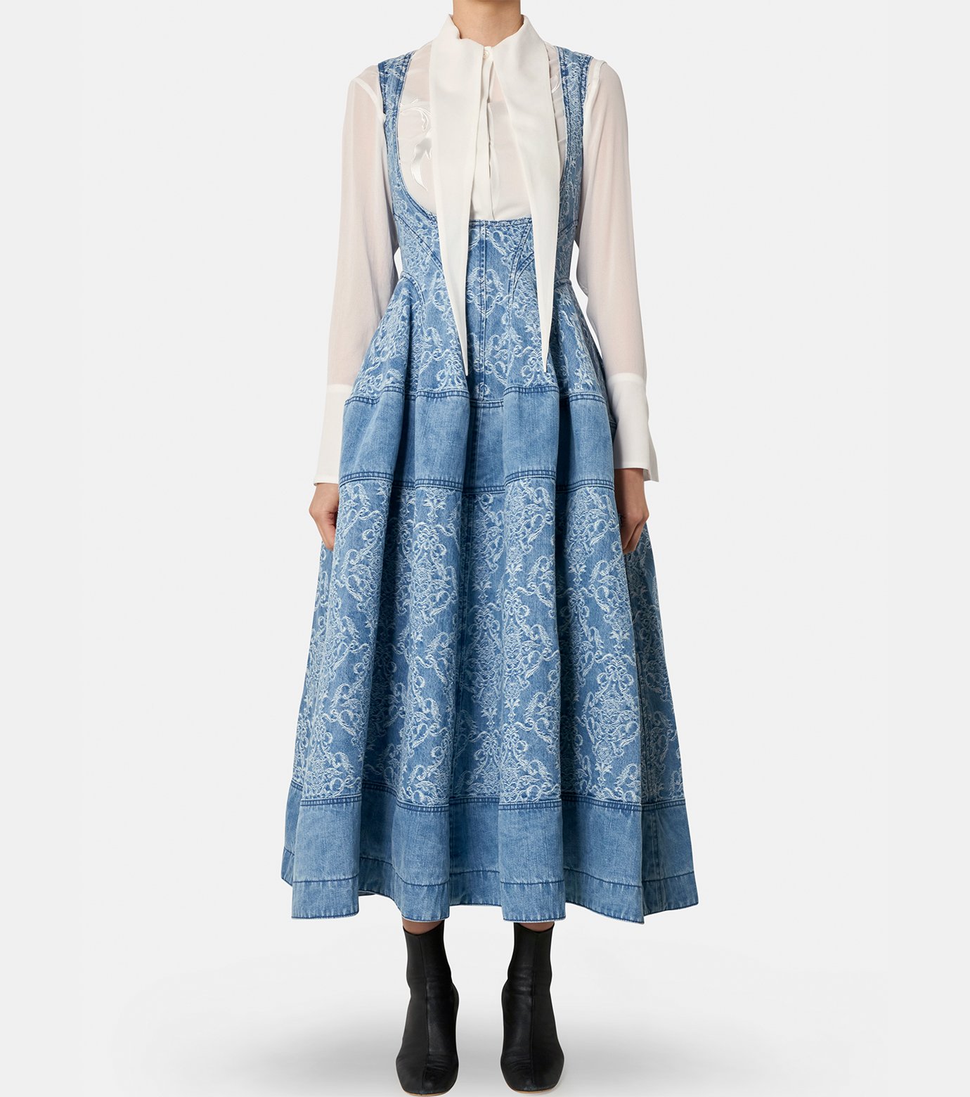 フェティコ - FETICO | Damask-Jacquard Panelled Denim | RESTIR リステア
