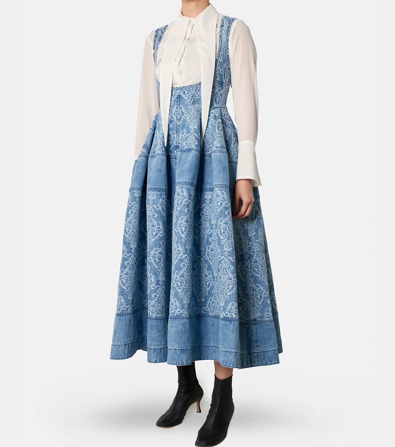 フェティコ - FETICO | Damask-Jacquard Panelled Denim | RESTIR リステア