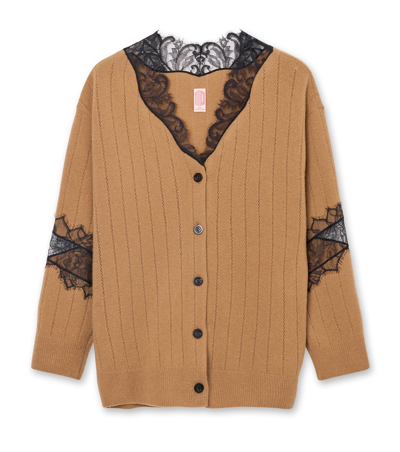 トップス FETICOOversized Hairly Lace Paneled Knit フェティコ - FETICO | Oversized Hairly Lace Paneled | RESTIR リステア
