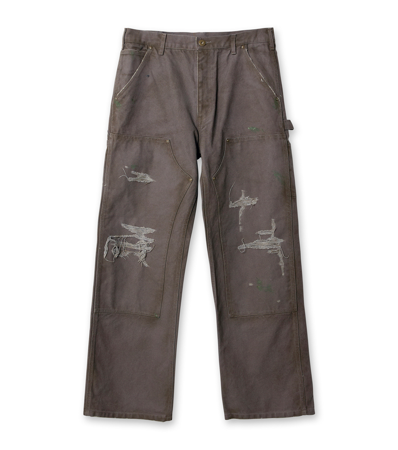 カミヤ - KAMIYA | BORO Duck Painter Pants-Gray-Sの通販
