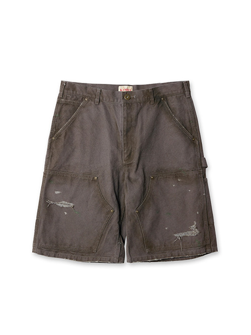カミヤ - KAMIYA | BORO Duck Painter Half Pants-Gray-Sの通販 
