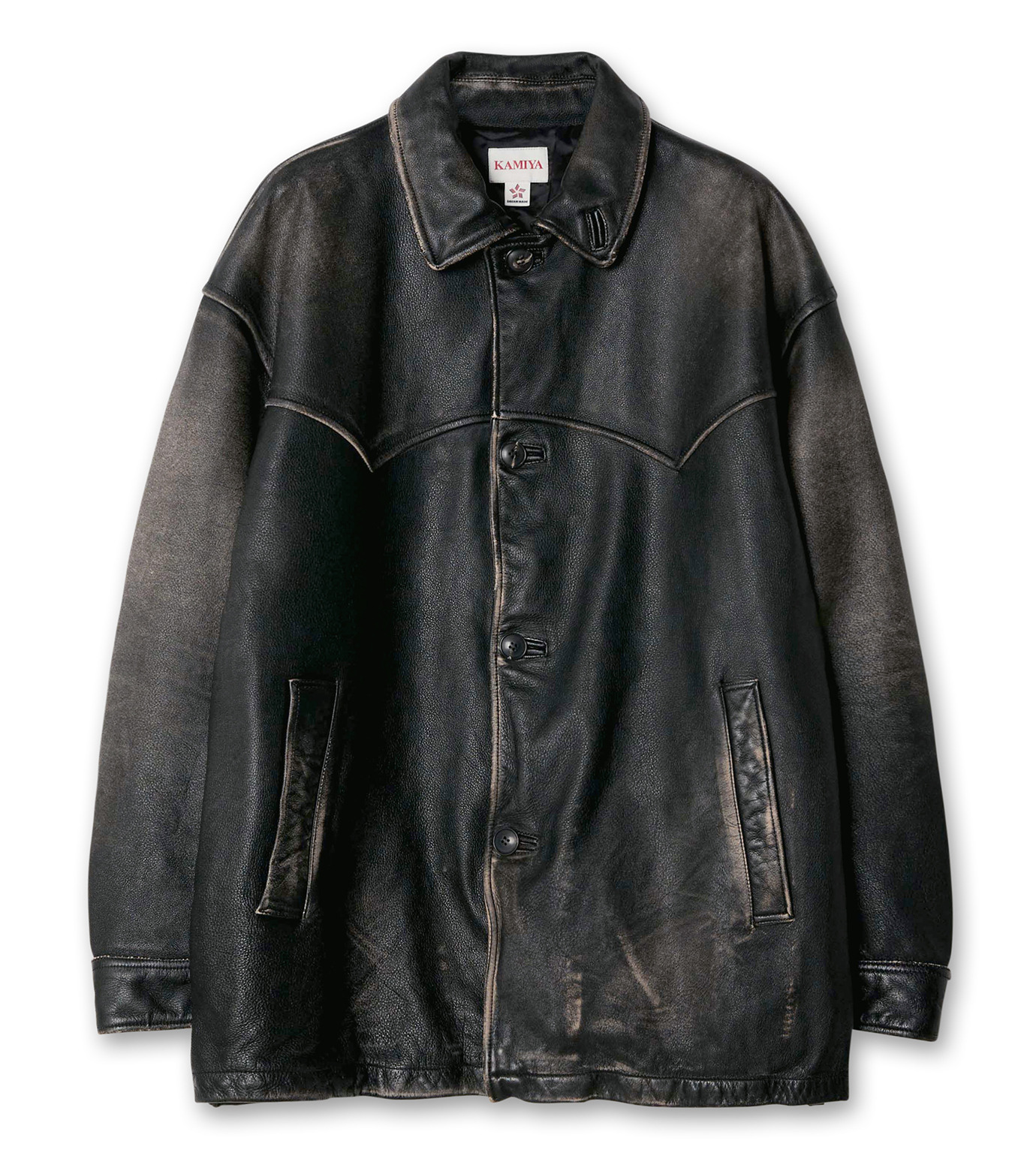 カミヤ - KAMIYA | Leather Car Coat-Black-Mの通販 | RESTIR