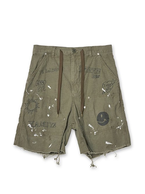 KAMIYA カミヤGRAFFITI PAINTER SHORTS カミヤ - KAMIYA | Graffiti Painter Shorts-Khaki-Mの通販 | RESTIR