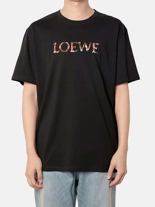 Loewe Neon Black Fluo Pink T Shirt | H526Y22X12-8964