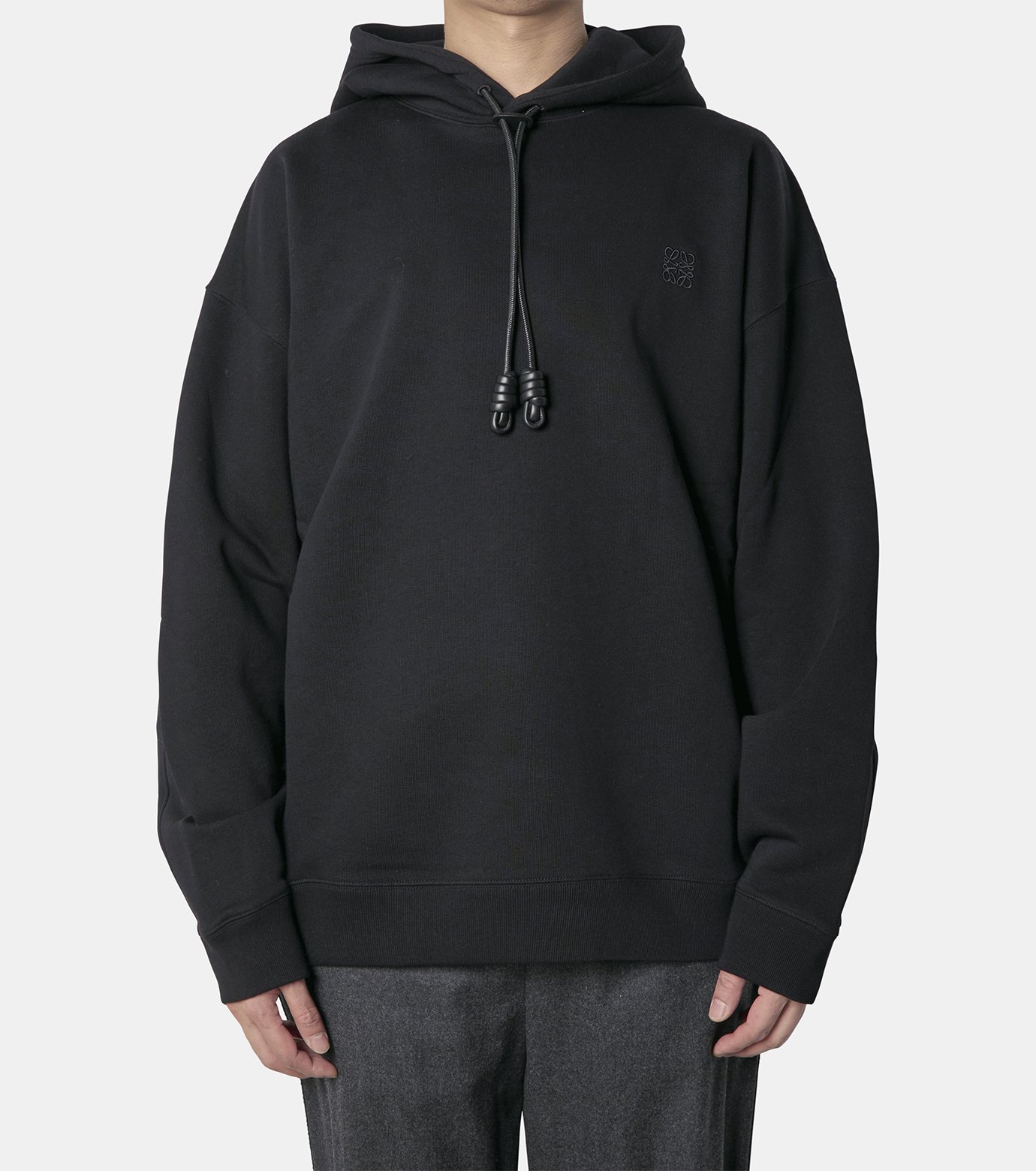 LOEWE 洗練デザイン！パーカー 黒 Relaxed Fit Hoodie In Cotton Relaxed fit hoodie in cotton Black - LOEWE