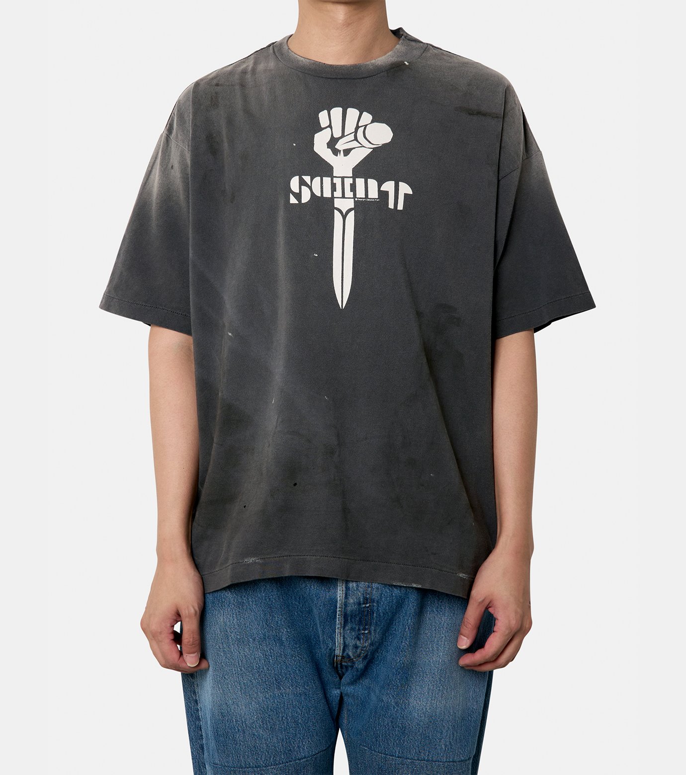 関税送料込★SAINT Mxxxxxx FIST Tシャツ セント マイケル - ©️SAINT Mxxxxxx | SS TEE/FIST-Black-Mの