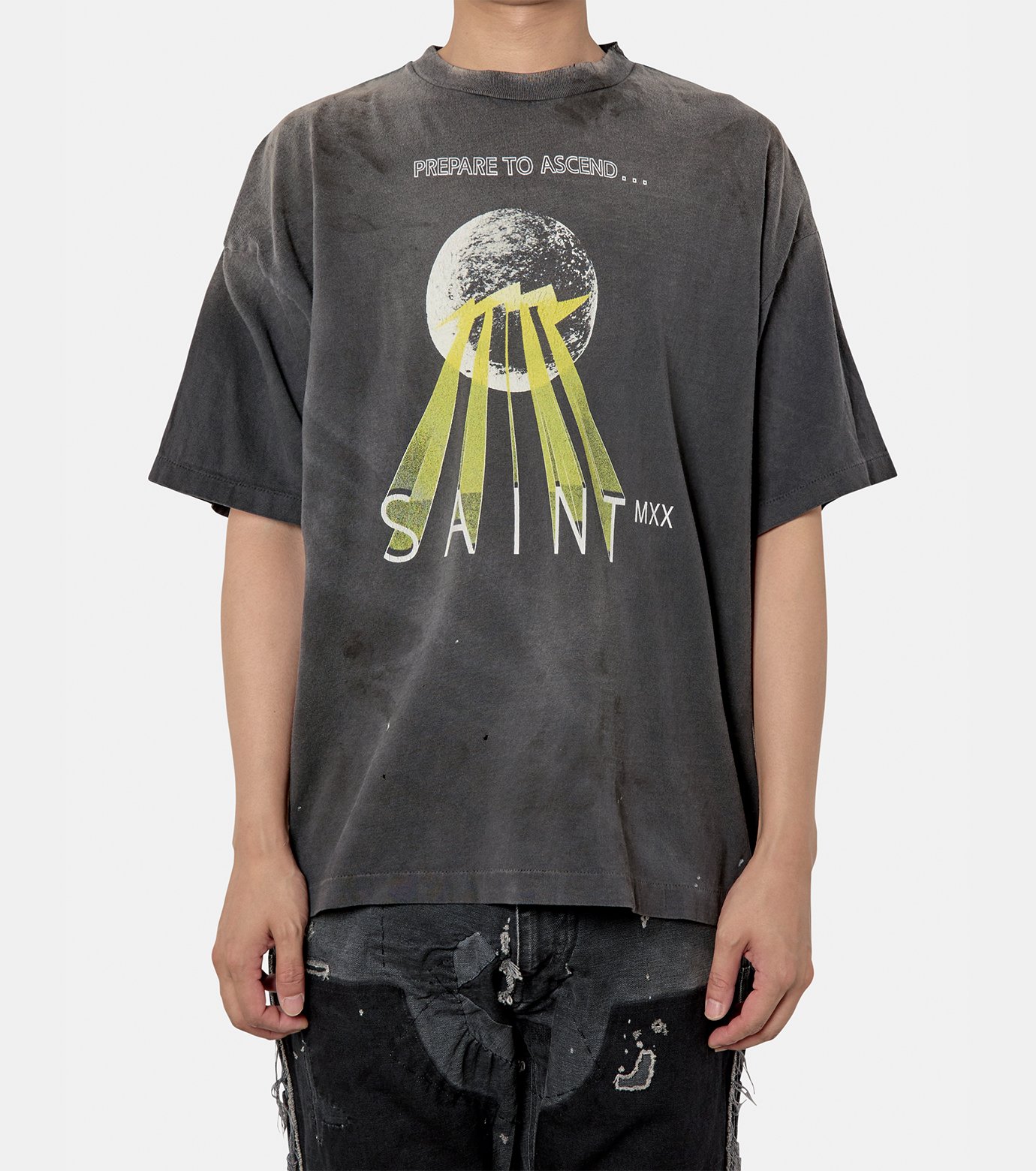 【SAINT M××××××】EGG Tシャツ 半そで 男女兼用 送料込 セント マイケル - ©️SAINT Mxxxxxx | SS Tee EGG-Black-Mの