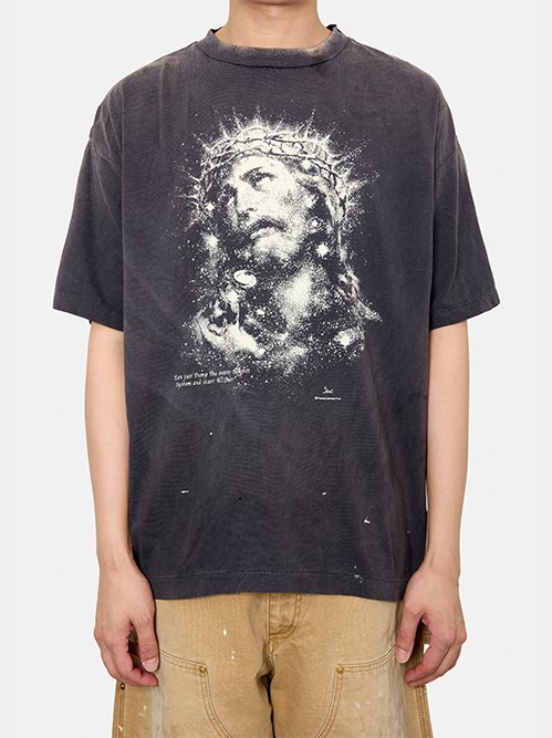 国内発送☆Saint Mxxxxxx☆DT_SS TEE/ST TEARS/BLACK セント マイケル - ©️SAINT Mxxxxxx | SS Tee Jesus-Black-Mの