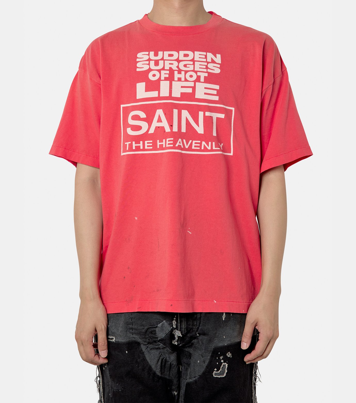 国内発送【Saint Mxxxxxx】SS TEE/ERUPTING セント マイケル - ©️SAINT Mxxxxxx | SS Tee ERUPTING-Rose-M