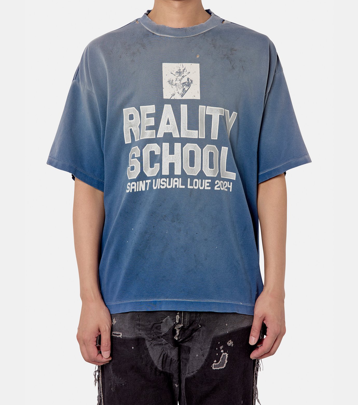SAINT Mxxxxxx SS TEE REALITY NAVY Tシャツ SAINT Mxxxxxx 【セント マイケル】 SS TEE / REALITY SCHOOL