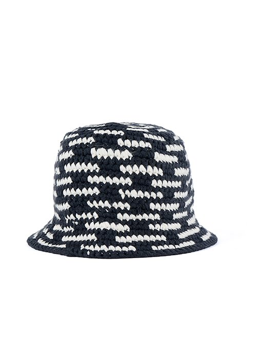 ©SAINT M×××××× セントマイケル　KNIT BUCKET HAT セント マイケル - ©️SAINT Mxxxxxx | Knit Bucket Hat-Black-F