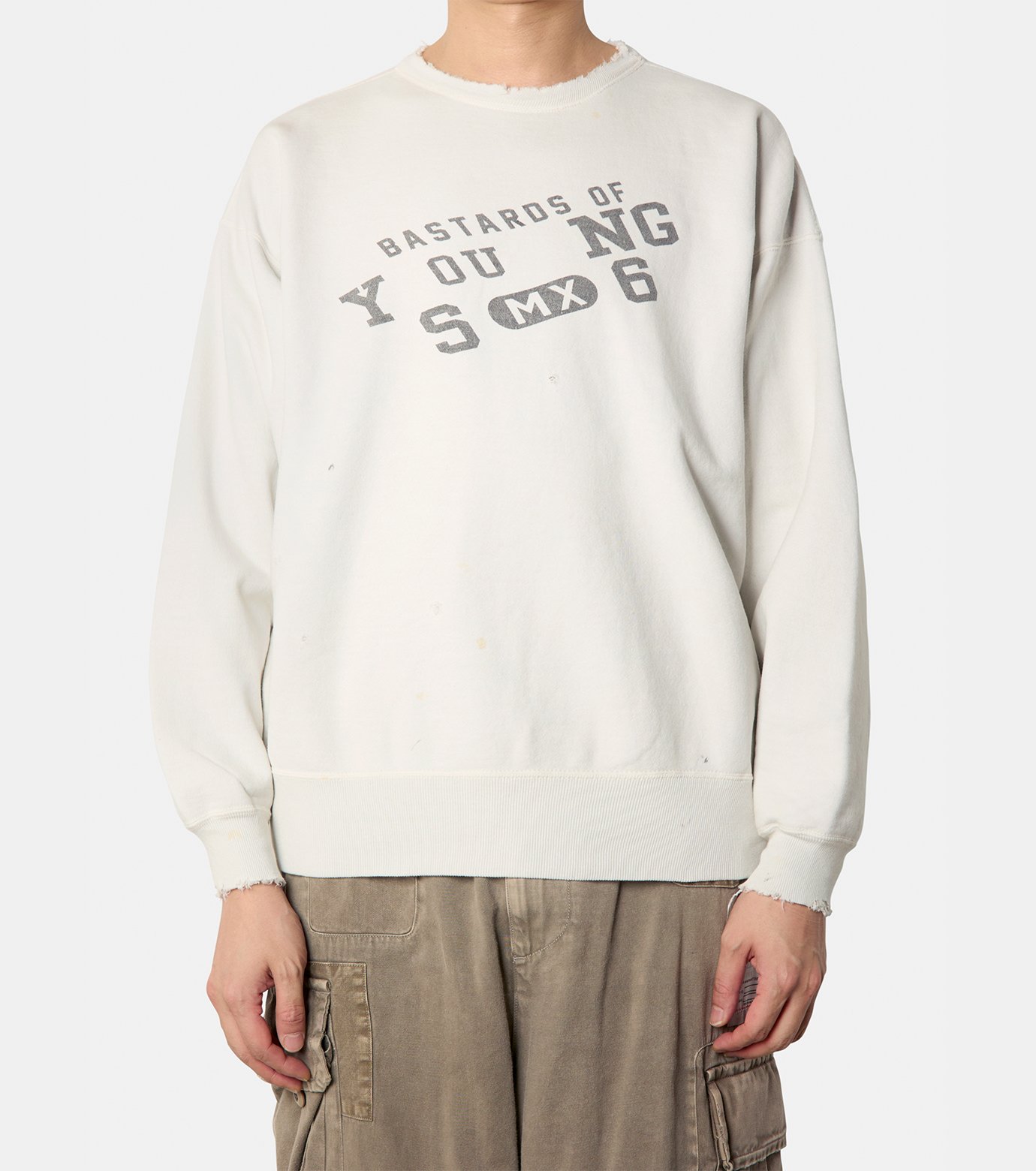 【SAINT MICHAEL】セントマイケル/BJ_CREW NECK SWEAT/YOUNG SAINT MICHAEL/BJ_CREW NECK SWEAT/YOUNG/WHT