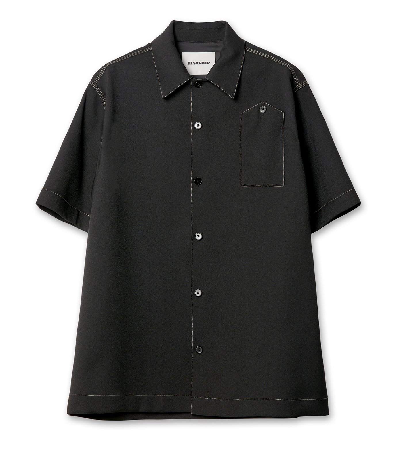 【極美品】SS28 JIL SANDER ブラック　半袖シャツ ブルゾン ジル サンダー - JIL SANDER | SHORT SLEEVE SHIRT-Black-52の通販