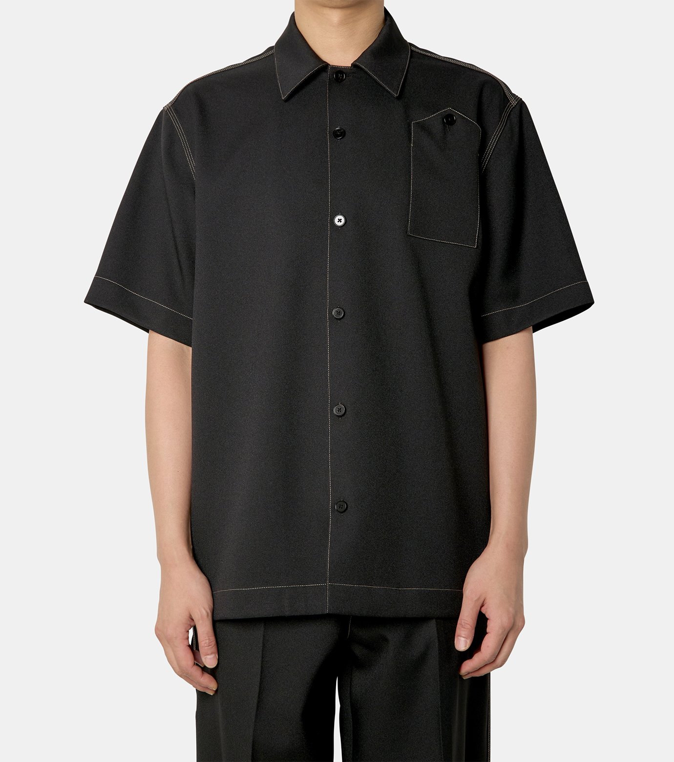 【極美品】SS28 JIL SANDER ブラック　半袖シャツ ブルゾン ジル サンダー - JIL SANDER | SHORT SLEEVE SHIRT-Black-52の通販