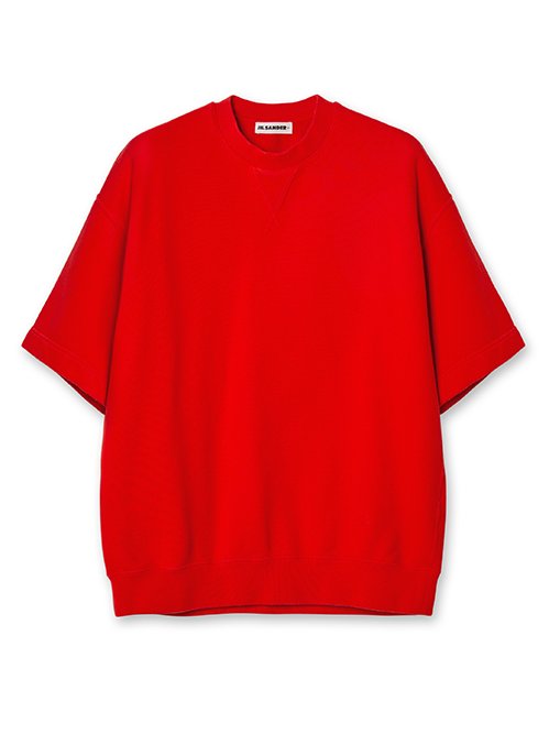 JIL SANDER / スウェット/S/コットン/RED/無地/J47GC0151// ジル サンダー - JIL SANDER | T-SHIRT CN SS EMB-Red-Mの通販