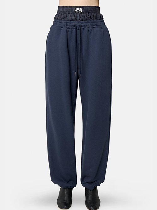 ラウド - LLOUD | [LLOUDGYM] LAYERED SWEATPANTS-Navy-Lの通販