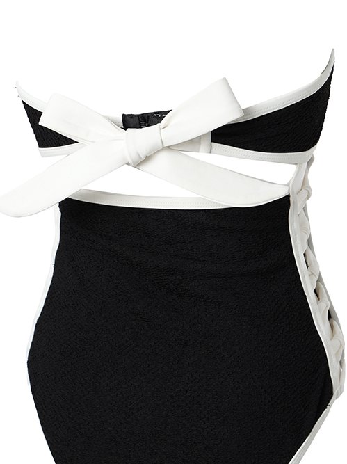 ミズアソビ - MIZUASOBI | Ribbon Swimsuit-Black-Fの通販 | RESTIR