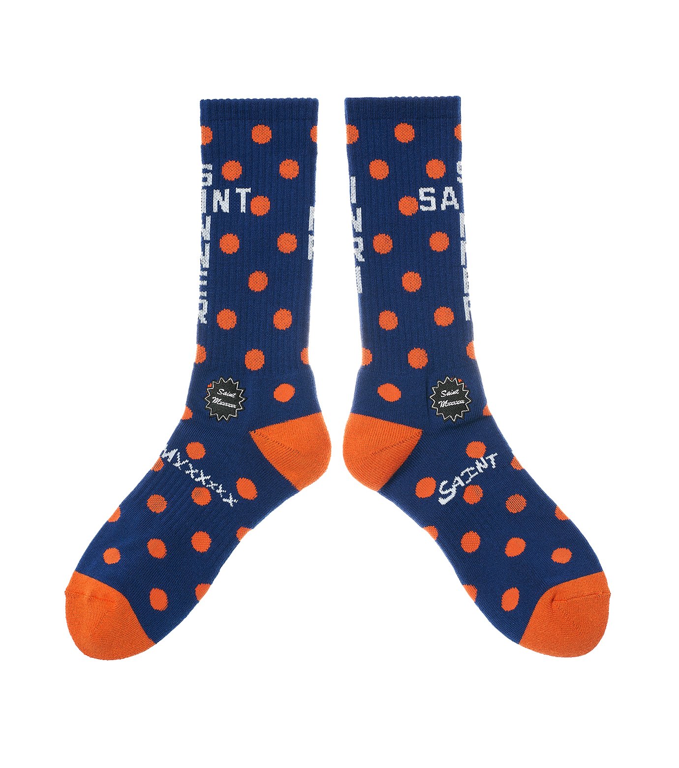 【新品/M】SAINT MICHAEL ソックス BLUE+ORANGE セント マイケル - ©️SAINT Mxxxxxx | SOCKS/DOT-Navy-Mの通販