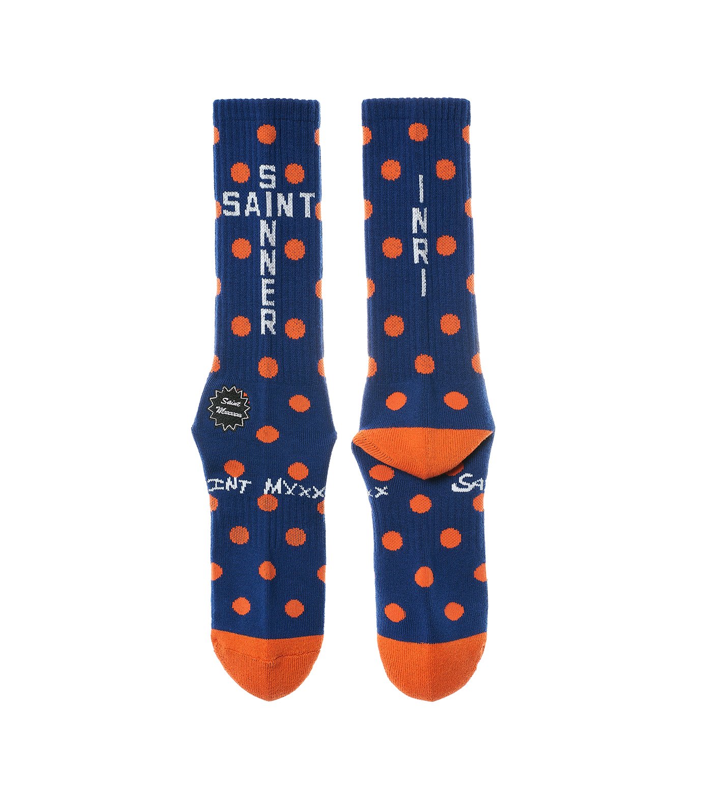 【新品/M】SAINT MICHAEL ソックス BLUE+ORANGE セント マイケル - ©️SAINT Mxxxxxx | SOCKS/DOT-Navy-Mの通販