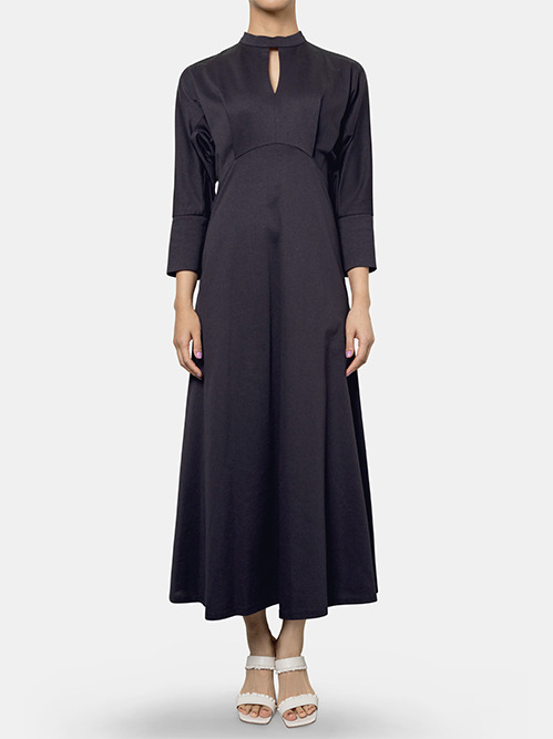 マメ クロゴウチ - Mame Kurogouchi | Cotton Jersey Dress-Navy-1の マメ クロゴウチ - Mame Kurogouchi | Cotton Jersey Dress-Navy-1の