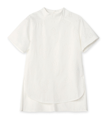マメ クロゴウチ - Mame Kurogouchi | Cutwork T-Shirt-White-1
