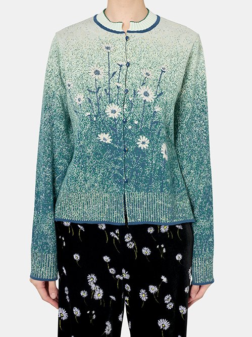マメ クロゴウチ - Mame Kurogouchi | Floral Jqd Graphic Knit