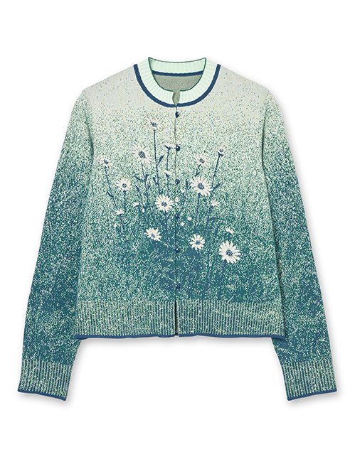 マメ クロゴウチ - Mame Kurogouchi | Floral Jqd Graphic Knit