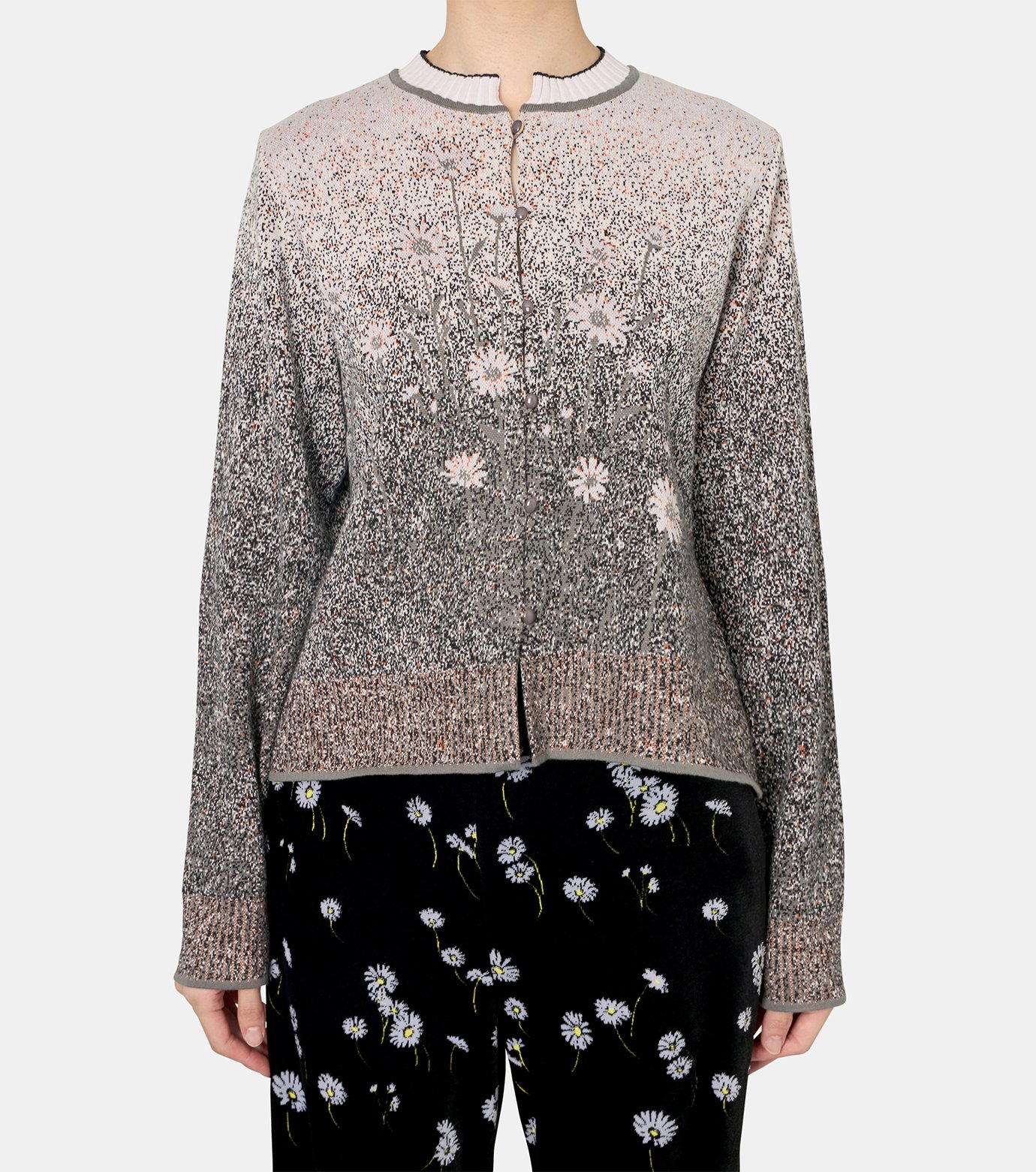 マメ クロゴウチ - Mame Kurogouchi | Floral Jqd Graphic Knit