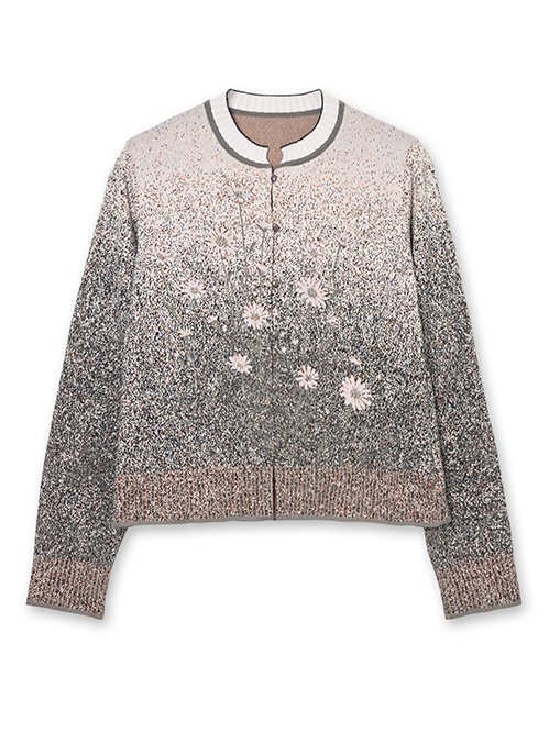 マメ クロゴウチ - Mame Kurogouchi | Floral Jqd Graphic Knit