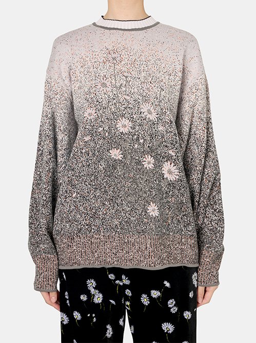 マメ クロゴウチ - Mame Kurogouchi | Floral Jqd Graphic Knit