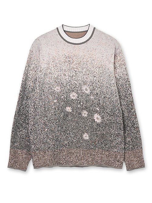 マメ クロゴウチ - Mame Kurogouchi | Floral Jqd Graphic Knit