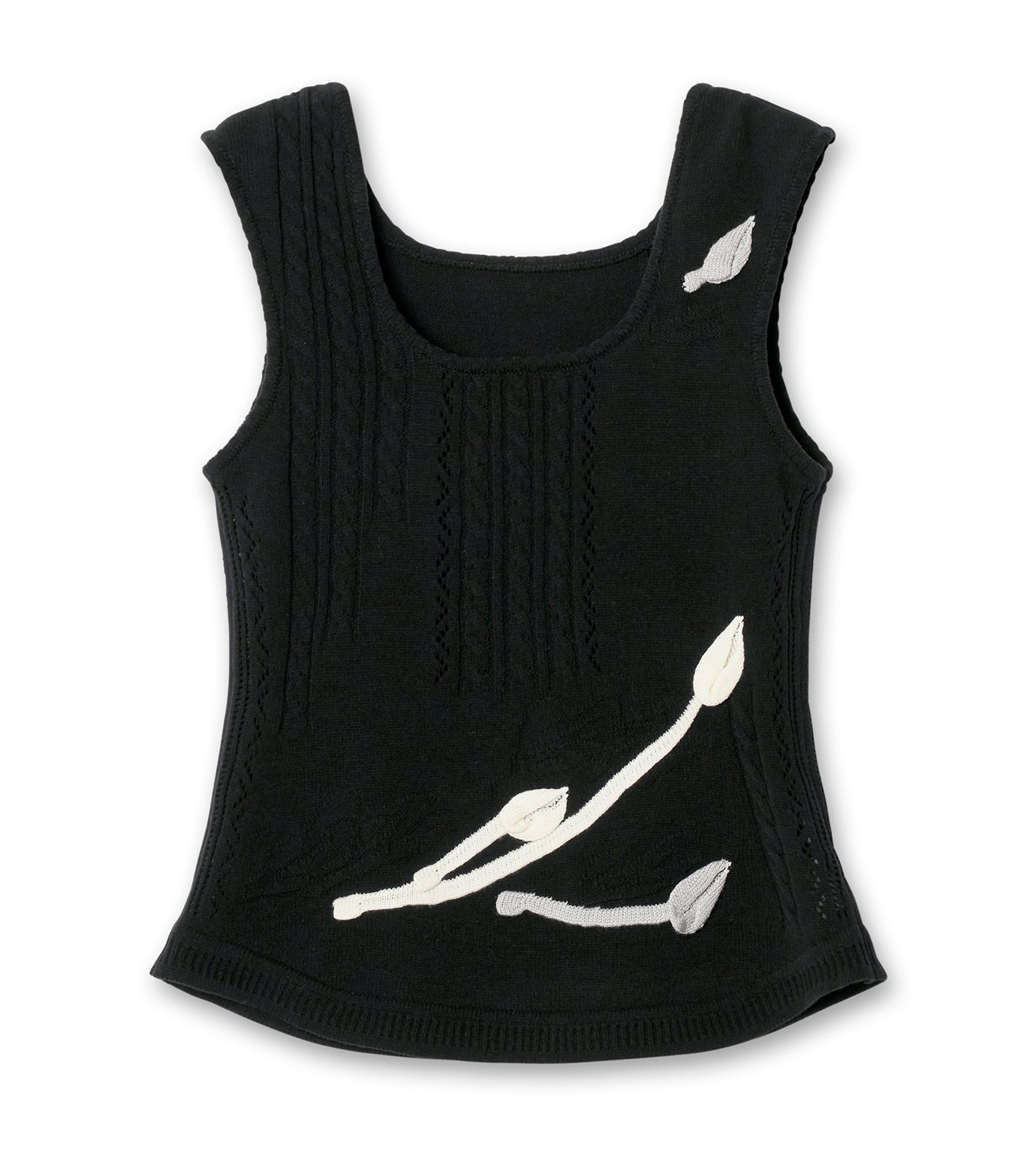 マメ クロゴウチ - Mame Kurogouchi | Knit Tank w/Emb-Black-1の通販