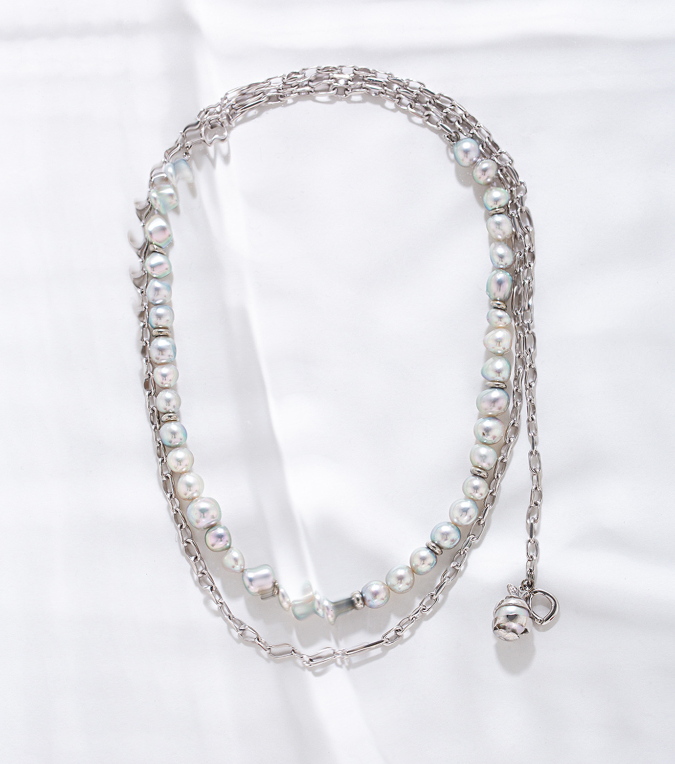 マロ - maraw | maraw pearl chain necklace long-Silver-Lの通販 