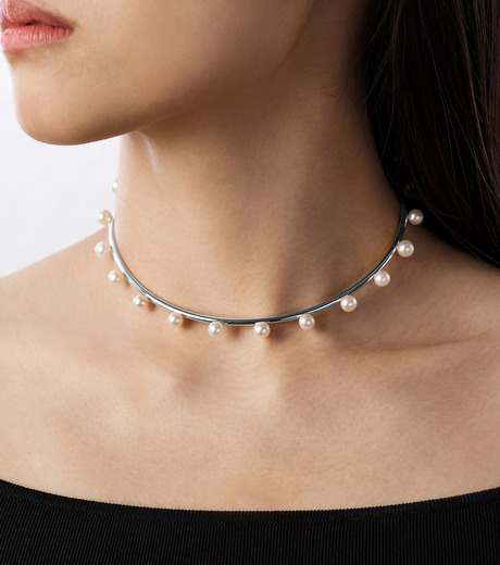 ビジュードエム - Bijou de M | Pearl Choker (WG)-Silver-Fの通販 