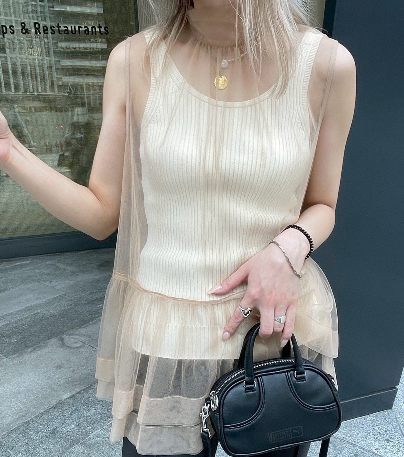 NICENICEMOMENT TANKTOP SHELL アイボリー NICENICEMOMENT TANKTOP SHELL アイボリー TANK TOP SHELL – NICENICE