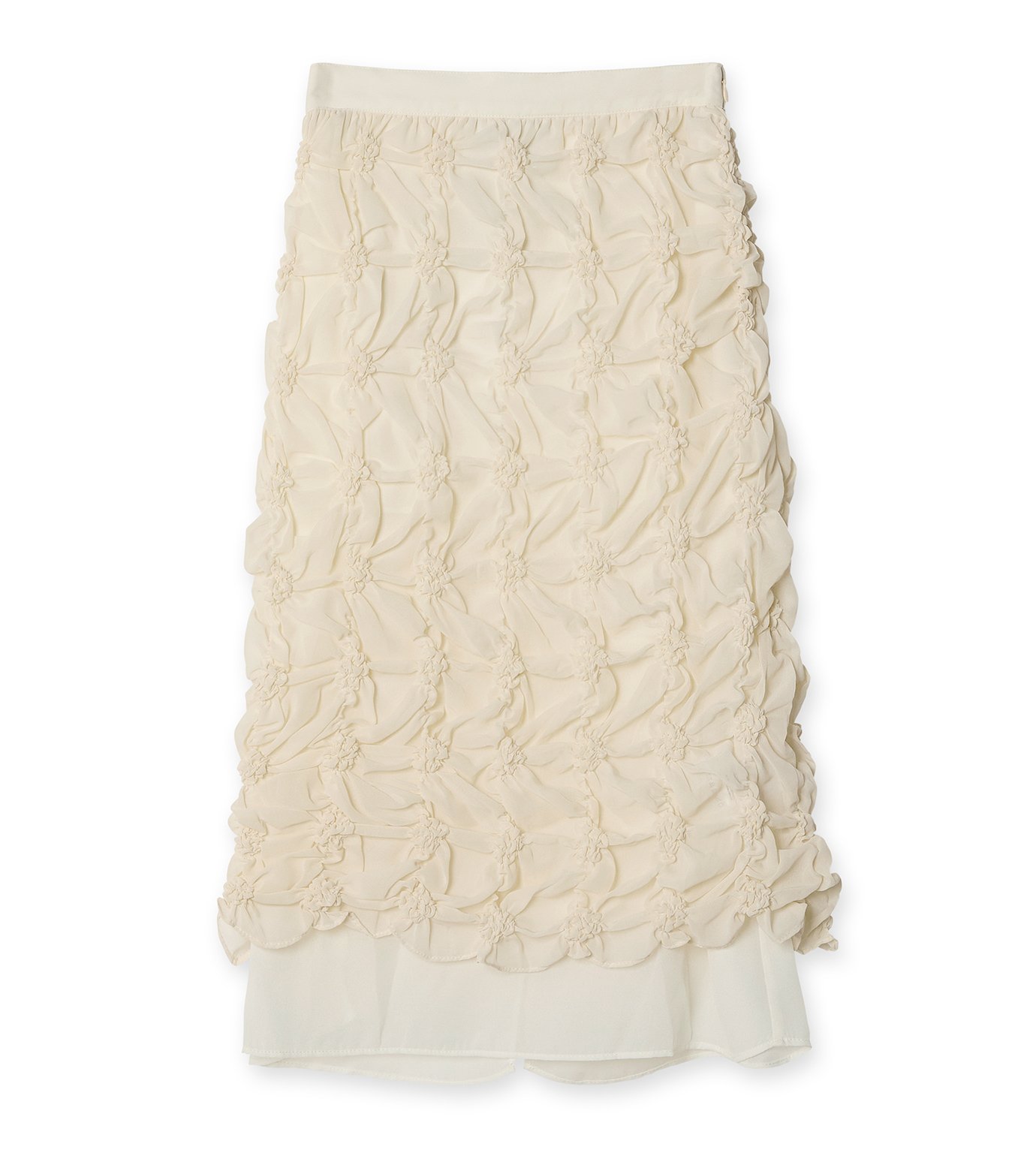ロク - Rokh | Scruncked Chiffon Skirt-Off White-36の通販
