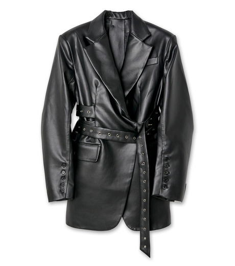 rokh ロク　エナメルムートンライダース　黒 rokh ロク エナメルムートンライダース 黒