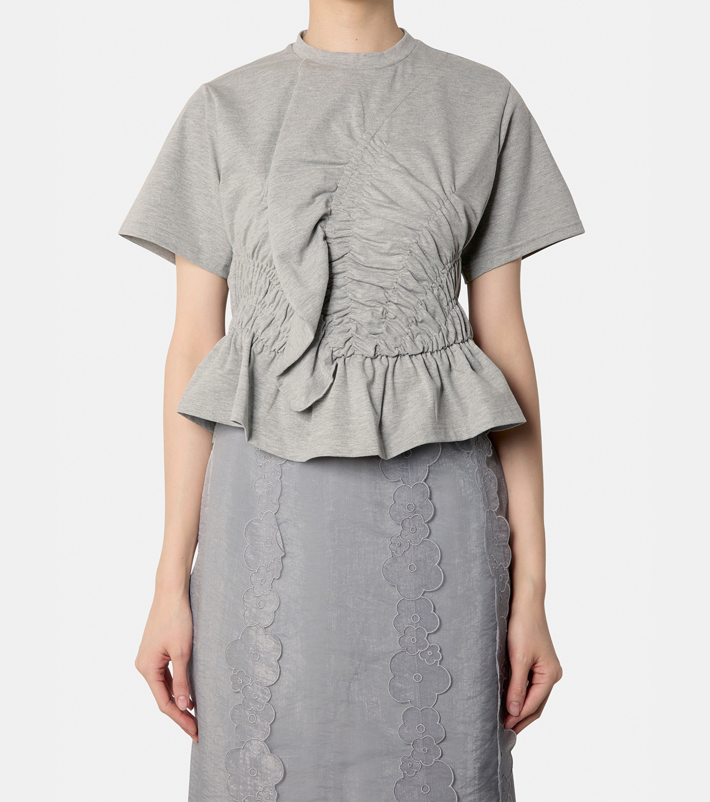 セシリーバンセン - Cecilie Bahnsen | Ace Top Jersey-Gray-XS
