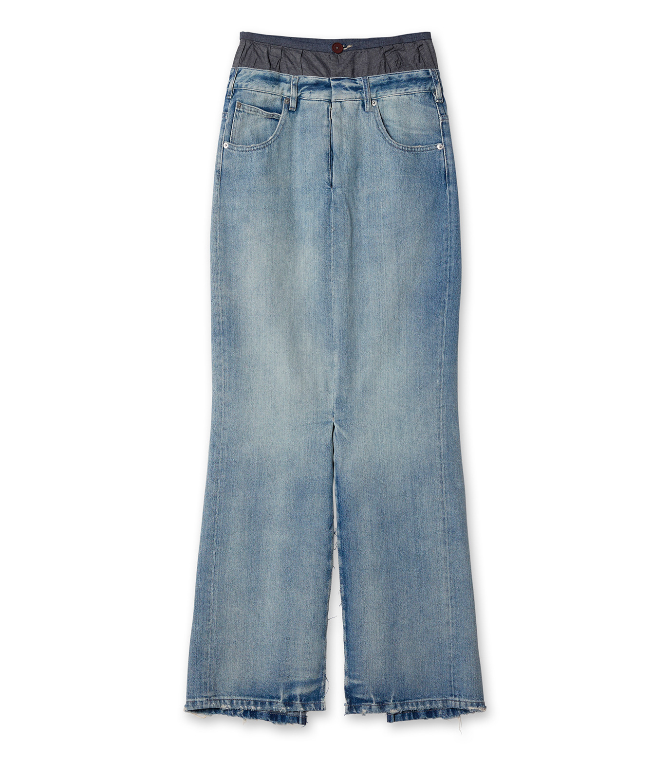 Maison Margiela ブルーデニム スリット ロングスカート MM6 Maison Margiela スリット デニムマキシスカート | ブルー